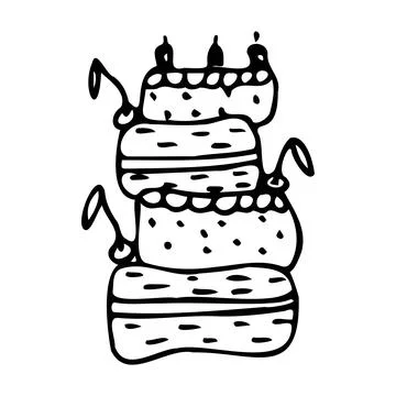 Vector illustration of birthday cake with cherry Stock Illustration