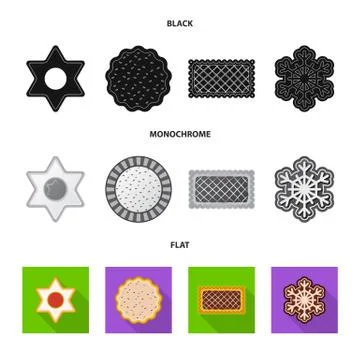 Vector illustration of biscuit and bake symbol. Collection of biscuit and Stock Illustration