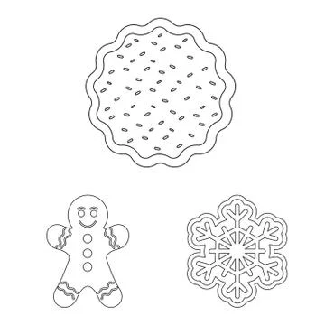 Vector illustration of biscuit and bake symbol. Collection of biscuit and Stock Illustration