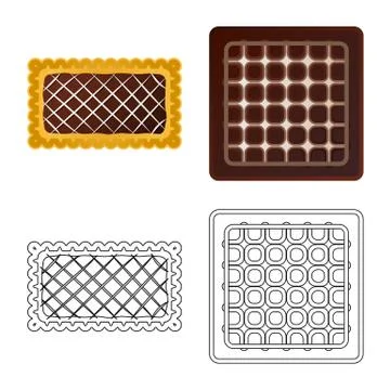 Vector illustration of biscuit and bake icon. Collection of biscuit and Stock Illustration