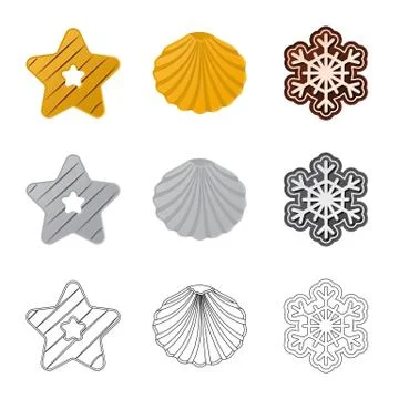 Vector illustration of biscuit and bake icon. Set of biscuit and chocolate stock Stock Illustration