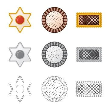Vector illustration of biscuit and bake icon. Collection of biscuit and Stock Illustration