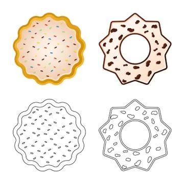 Vector illustration of biscuit and bake icon. Collection of biscuit and Stock Illustration