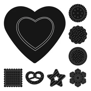 Vector illustration of biscuit and bake icon. Set of biscuit and chocolate stock Stock Illustration