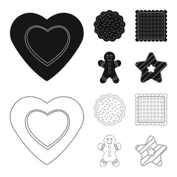 Vector illustration of biscuit and bake symbol. Set of biscuit and chocolate Stock Illustration