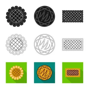 Vector illustration of biscuit and bake logo. Set of biscuit and chocolate stock Stock Illustration