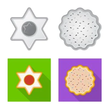 Vector illustration of biscuit and bake symbol. Collection of biscuit and Stock Illustration