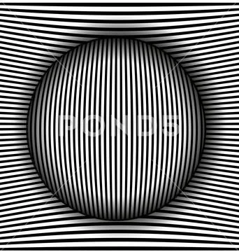 Vector illustration black and white abstract lines and sphere ...