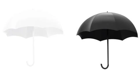 Vector illustration of a black and white umbrella Stock Illustration