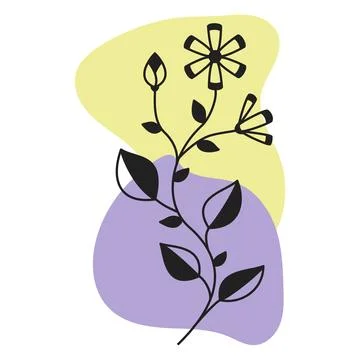 Vector illustration. Black and white plant. Design Stock Illustration