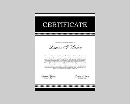 Vector illustration of black and white certificate template Stock Illustration