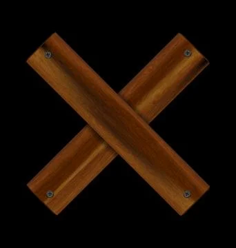 Vector illustration black background and wooden cross with pins Stock Illustration