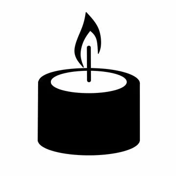 Vector illustration of black candle with burning candle. All Saints Day elements Stock Illustration