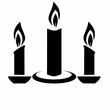 Vector illustration of black candle with burning candle Stock Illustration