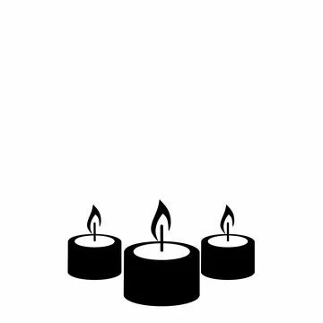 Vector illustration of black candle with burning candle. All Saints Day elements Illustrazione stock