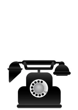 Vector illustration black classical phone Stock Illustration