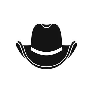 Vector illustration of black cowboy hat icon. Stock Illustration