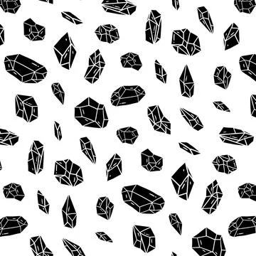 Vector illustration of black crystal pattern on white background. 스톡 일러스트
