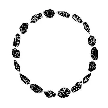 Vector illustration of black crystal round border frame for lettering 스톡 일러스트