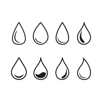 Vector illustration. Black drop of water on a white isolated background. Water Stock Illustration