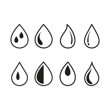 Vector illustration. Black drop of water on a white isolated background. Water Stock Illustration