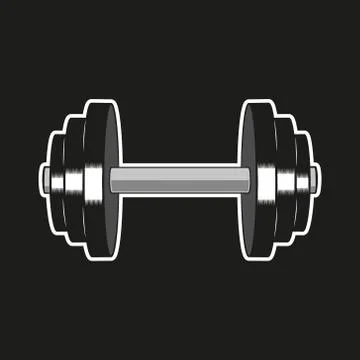 Vector illustration. Black dumbbell for training. Isoalted. Stock Illustration