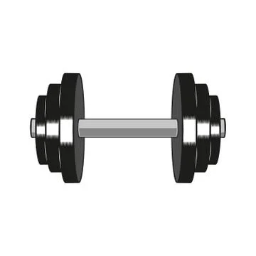 Vector illustration of black dumbbell for training. Stock Illustration