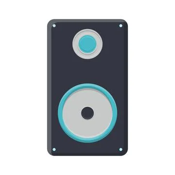 Vector illustration of a black flat icon of a simple modern digital loud larg Stock Illustration