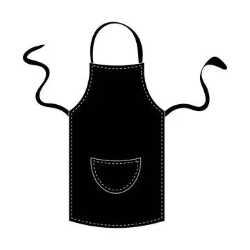 Vector illustration of a black kitchen apron Stock Illustration