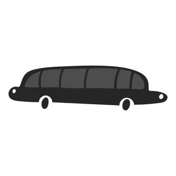 Vector illustration of black limousine isolated on white background in cartoon Stock Illustration