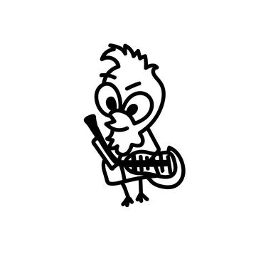 Vector illustration with black line hand drawn chiks Stock Illustration