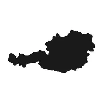 Vector Illustration of the Black Map of Austria on White Background 스톡 일러스트