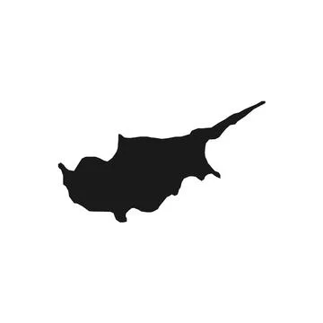 Vector Illustration of the Black Map of Cyprus on White Background Stock Illustration