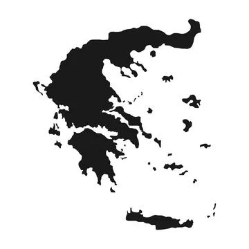 Vector Illustration of the Black Map of Greece on White Background Stock Illustration