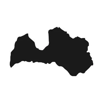 Vector Illustration of the Black Map of Latvia on White Background Stock Illustration