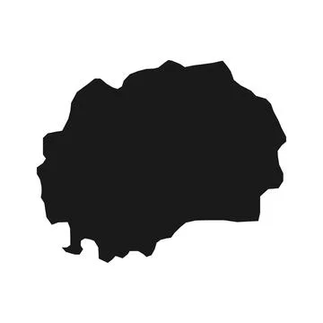 Vector Illustration of the Black Map of Macedonia on White Background Illustrazione stock