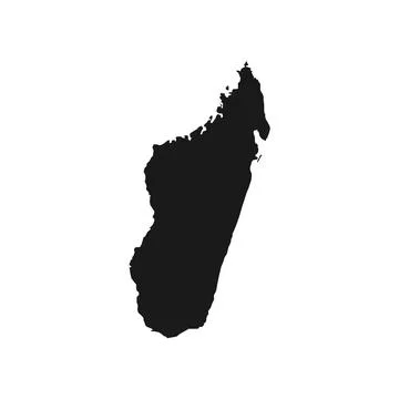 Vector Illustration of the Black Map of Madagascar on White Background Stock Illustration