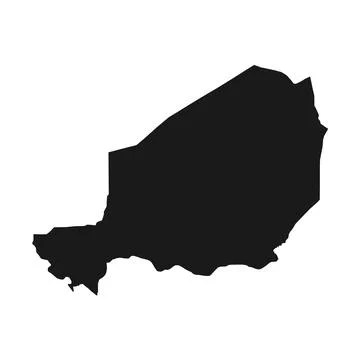 Vector Illustration of the Black Map of Niger on White Background Stock Illustration