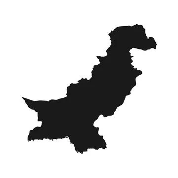 Vector Illustration of the Black Map of Pakistan on White Background Stock-Illustration