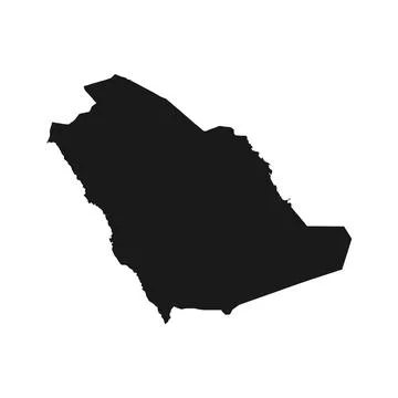 Vector Illustration of the Black Map of Saudi Arabia on White Background Illustrazione stock
