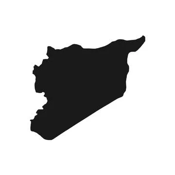 Vector Illustration of the Black Map of Syria on White Background Stock Illustration
