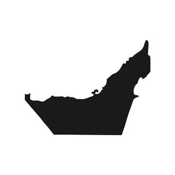 Vector Illustration of the Black Map of UAE on White Background Stock Illustration