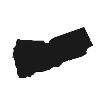 Vector Illustration of the Black Map of Yemen on White Background Stock Illustration