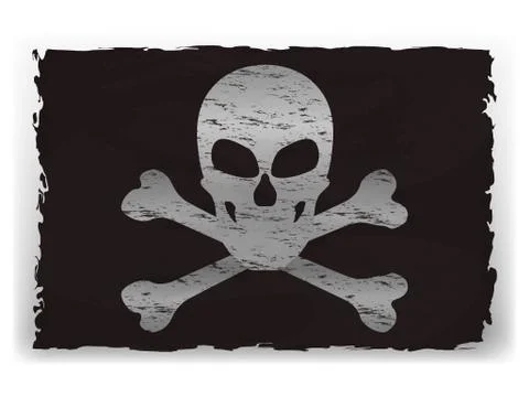 Vector illustration of a black pirate flag Stock Illustration