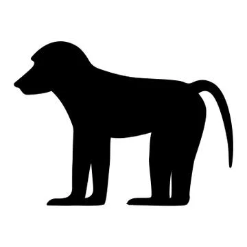 Vector illustration black silhouette baboon Stock Illustration
