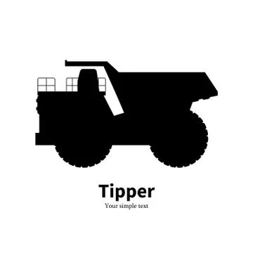 Vector illustration black silhouette dump truck Stock Illustration