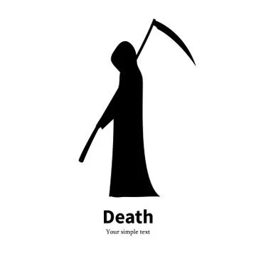 Vector illustration black silhouette grim Reaper Stock Illustration