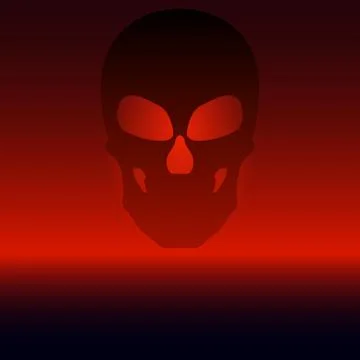 Vector illustration of a black skull Stock Illustration