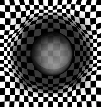 Vector illustration black white abstract cells and ball Stock Illustration