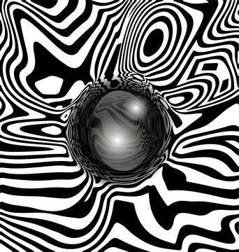 Vector illustration black white abstract lines and ball Illustrazione stock